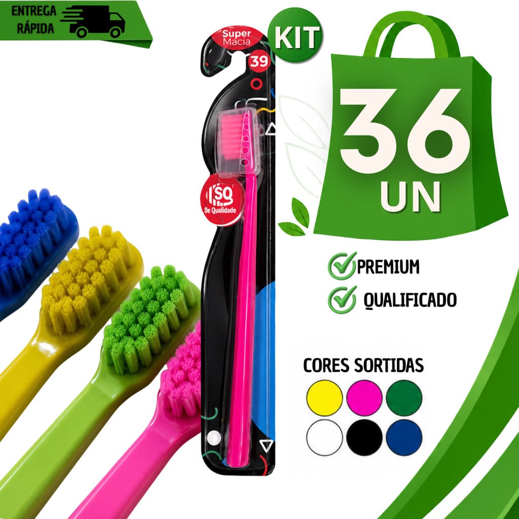 Kit Escovas De Dente Cura Gengiva Ultra Macia Capa Prox Protetora Limpeza Higiene Bucal