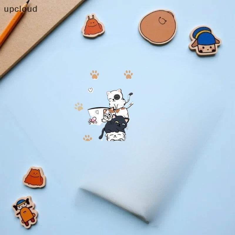 Novo 1Pc Bonito Gatos E Gato Pata Imprime Staed Juntos Parede Stiers Para Quarto Das Crianças Decalques De Decoração Cas