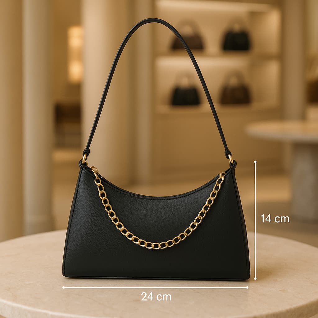 Bolsa Baguete Corrente Feminina de Lado Tiracolo de Ombro Pequena