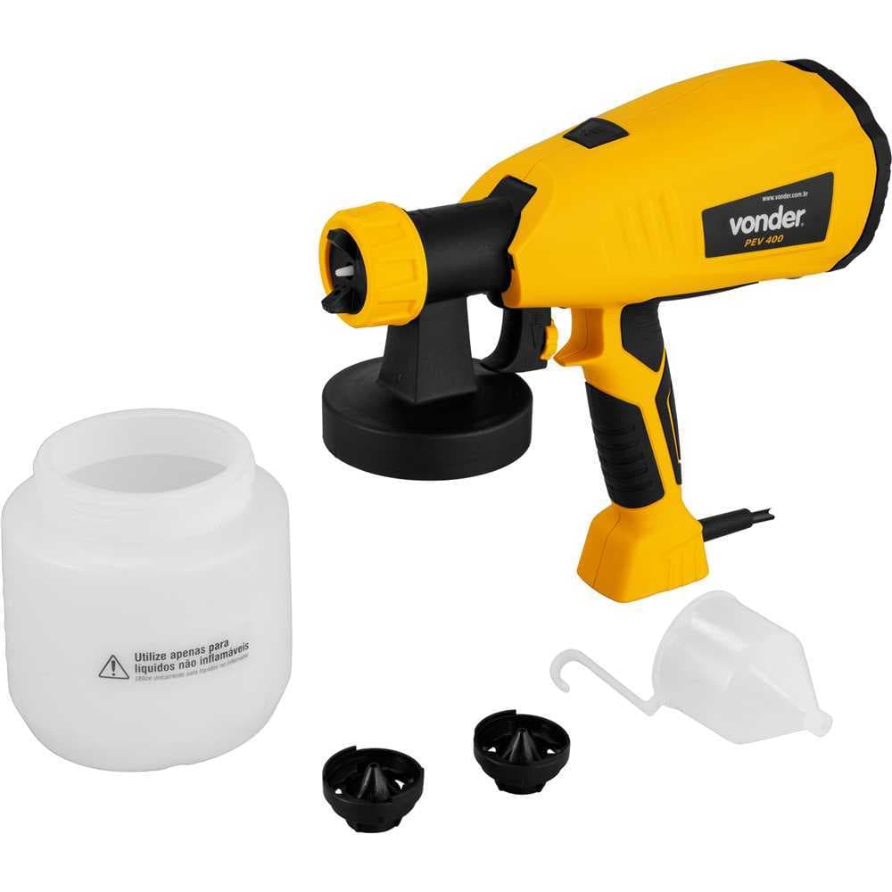 Pistola de Pintura Elétrica Vonder PEV400 127V 800ml 320W Original Jato Regulável