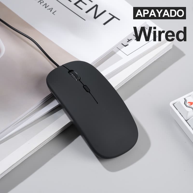 APAYADO T5 Mouse Silencioso Com Fio 1600 DPI Textura Fosca USB Cabo De 1.45 M PC Laptop Uso De Escritório