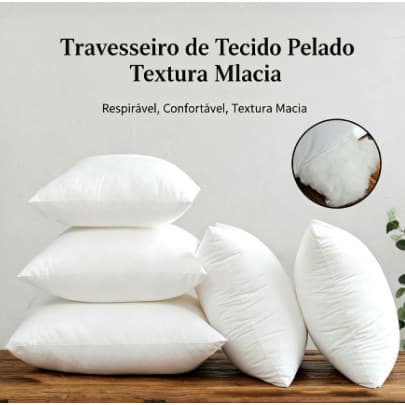 Enchimento para Almofada Quadrada Super Macio Fibra Sustentável, Enchimento Travesseiro 40/45/50cm, 1 Unidade
