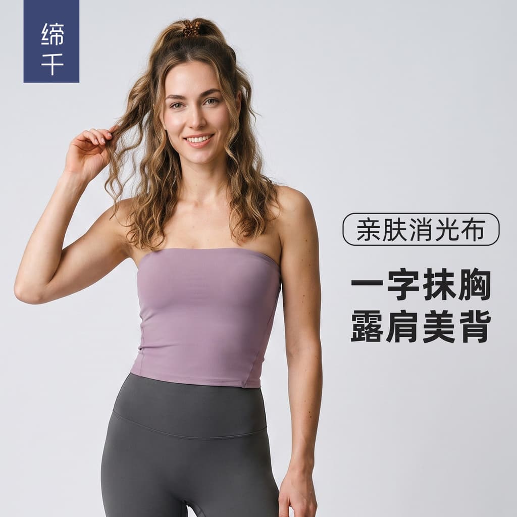 Sem alças de uma linha tubo superior colete feminino cintura estreita mais magro olhar sem costura bela volta Fitness Yo