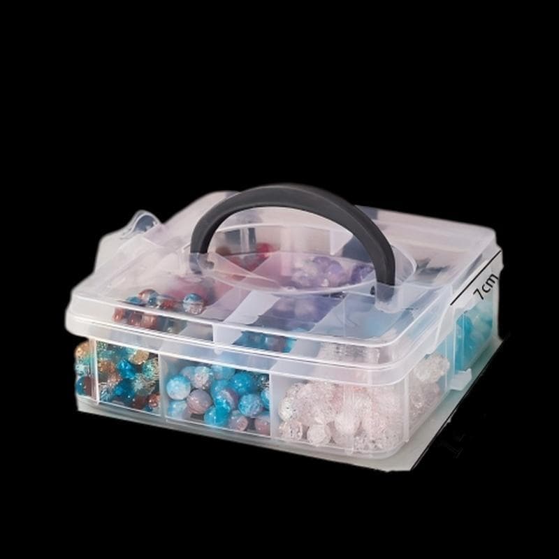 [zitgiy] Removível 3 Camadas 18/30 Slots Caixa De Armazenamento Artesanato Blos Brinquedo Organizador Jóias Cos Bom