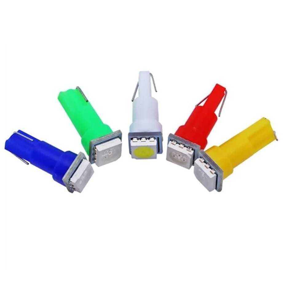 Kit  10  Lâmpada de Led Pinguinho T5  Led Painel Carro  - Moto Azul Vermelha Amarela Verde