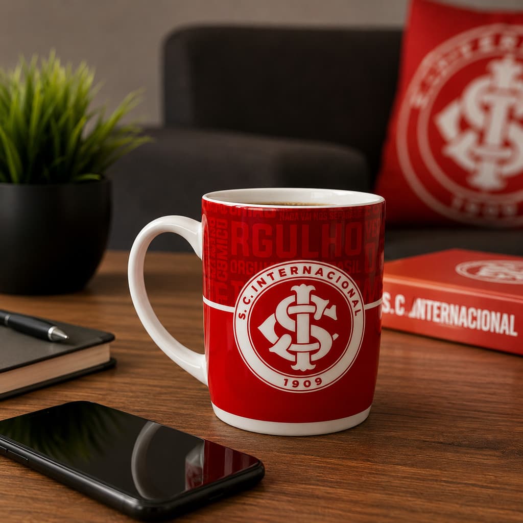 Caneca Internacional Oficial Porcelana Café 300ml Presente Dia dos Pais Chá Colorado Copo Decorativo