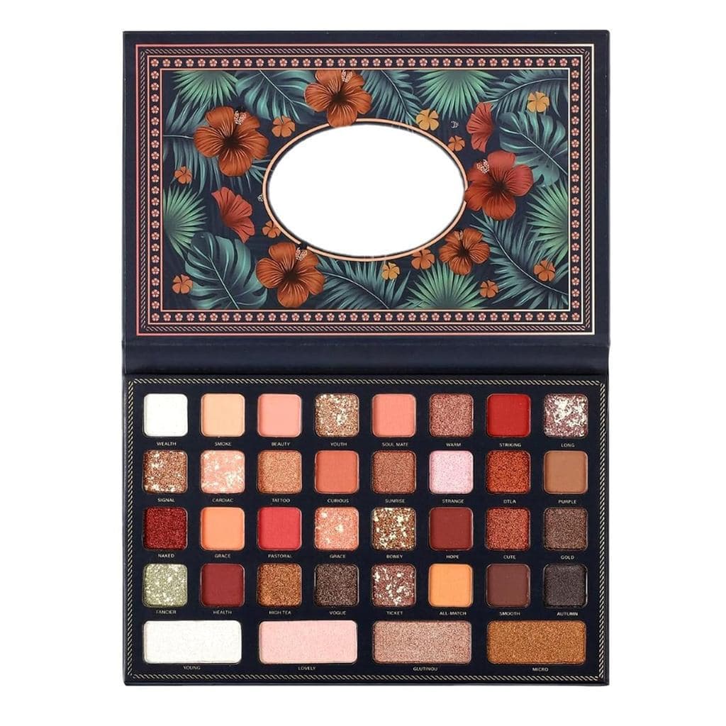 Paleta de sombras de 36 cores, paleta de sombras multicolorida com acabamento matte e glitter, paleta de sombras ALFR