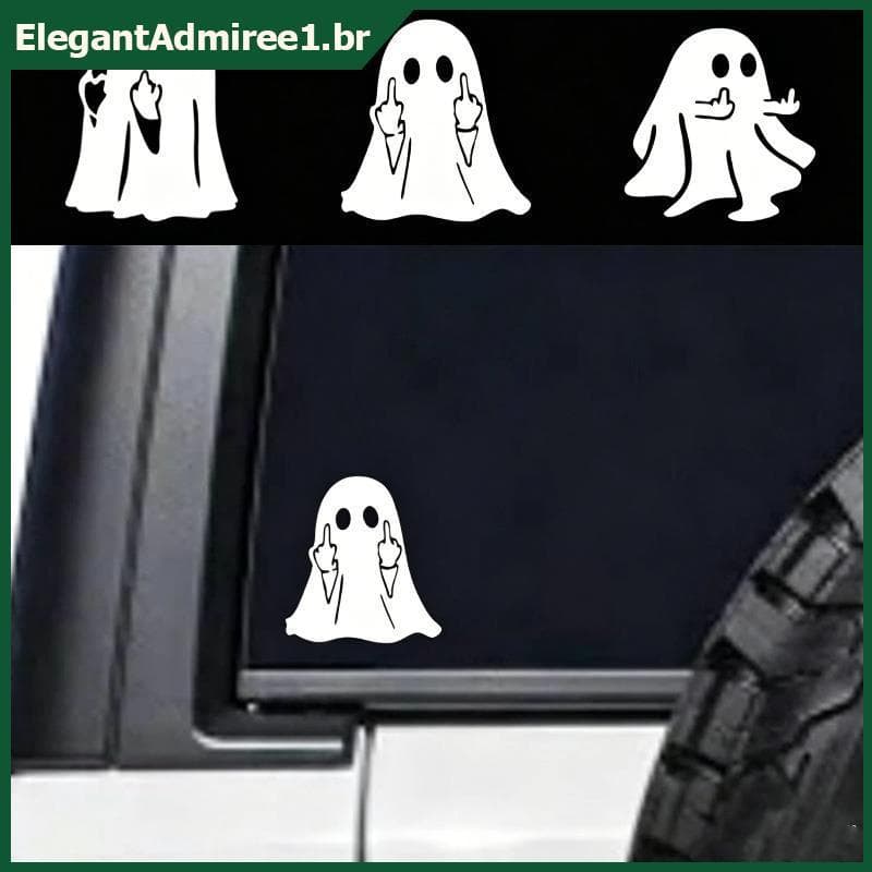 ELEGA Adesivo De Carro Fantasma De Dedo Médio À Prova D'água Decalque De Vinil De Halloween