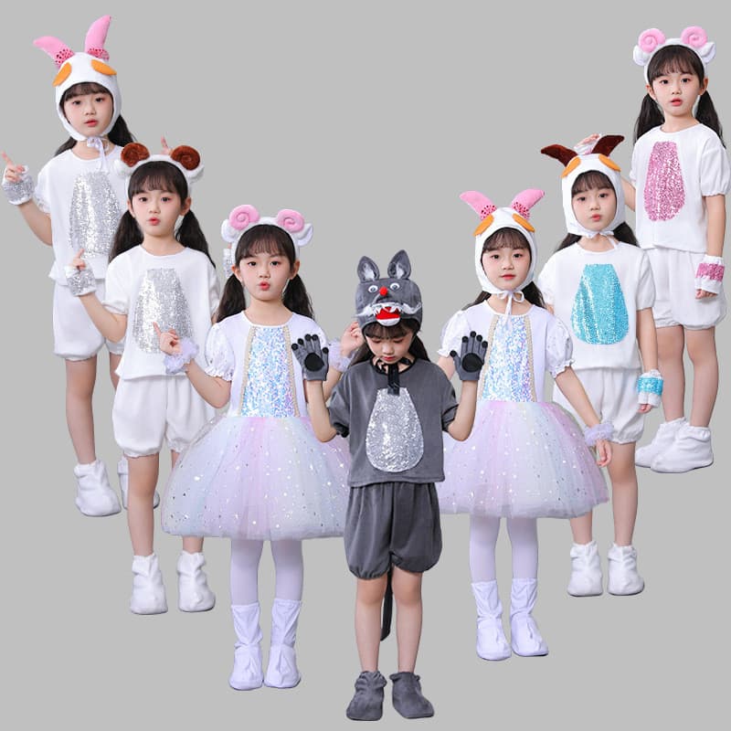 Novo estilo fantasia de Animal infantil fantasia de cordeiro fantasia de dança de lobo e cordeiro grande grande grande g