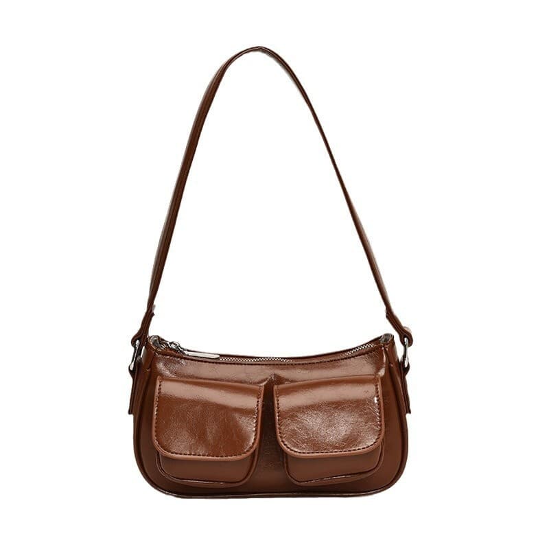 [Retro Style] Señoras Retro Aceite De Cuero Bolsa De Hombro De Gran Capacidad / Shoulder Bag / Retro Underarm Bag