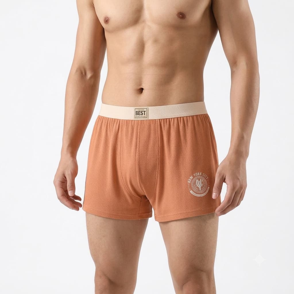 Roupa interior masculina puro algodão seta calças soltas tamanho grande meados de cintura alta cinto elástico absorvente
