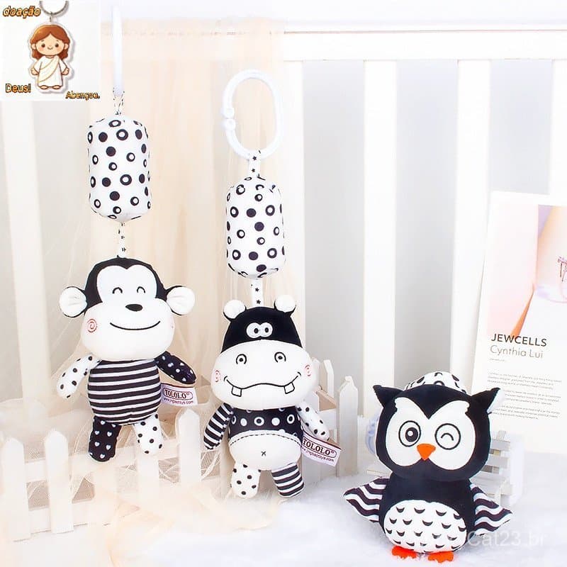 Treinamento visual neonatal/brinquedos do bebê 0-1 anos/sino da cama educação infantil quebra-cabeça brinquedos
