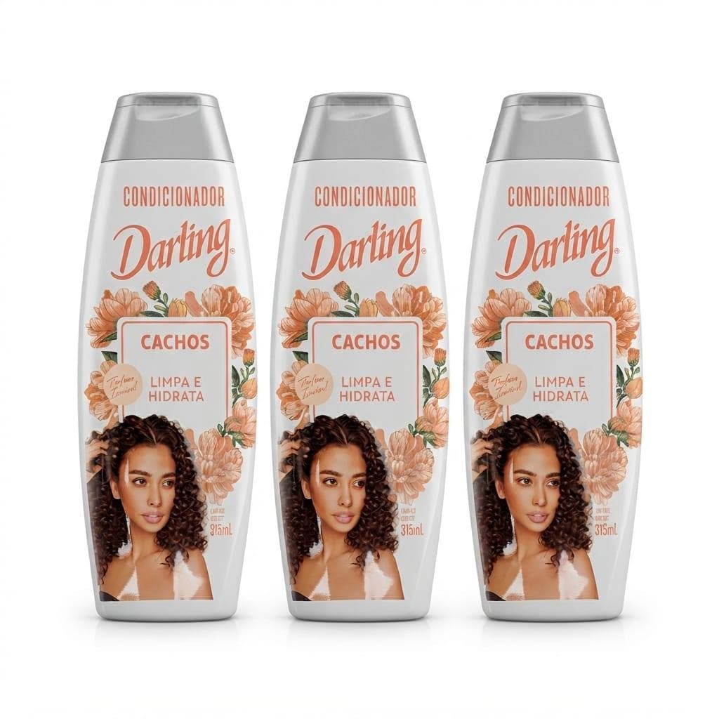 Kit 3 Condicionador Darling Cachos 315ml Brilho Perfume Coco