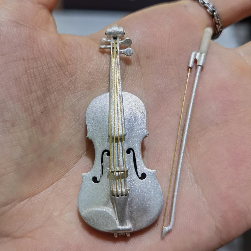 Fragmentos de movimento ~ Broche de violino Seiko feito à mão, broche literário de alta qualidade para estudantes de mús
