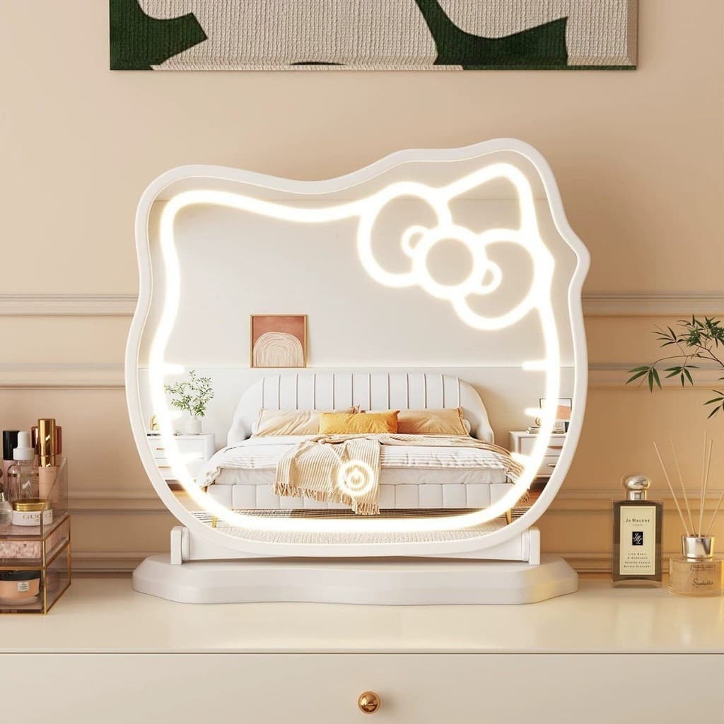 [Novo produto] espelho de maquiagem inteligente de mesa led estilo menina ins dormitório estudantil espelho de maquiagem