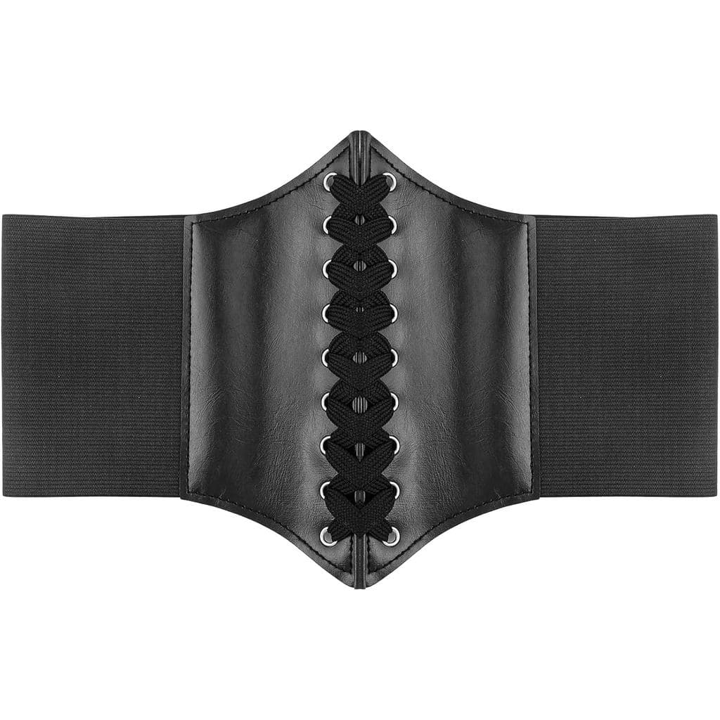 Cinto Elástico de Fantasia para Mulheres - Cinto Corset com Amarração para Mulheres, Cinto Elástico de Couro Estilo Wasp