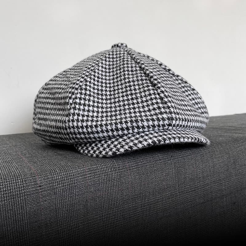 Outono inverno Houndstooth octogonal chapéu moda Casual All-Match Retro xadrez Newsboy chapéu moda estilo britânico na m