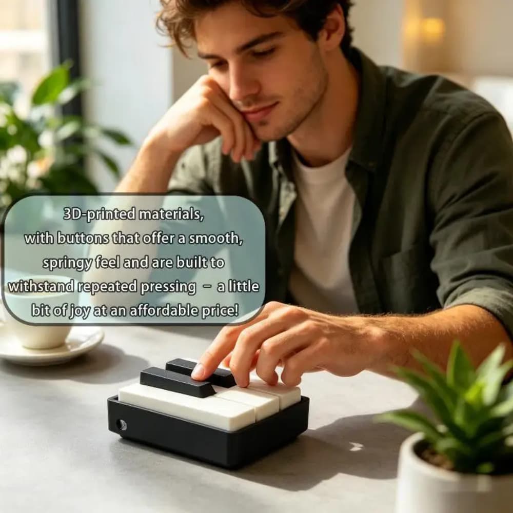 Mini Teclado De Piano Fidget Clicker Brinquedo Satisfatório Sensação De Imprensa Chaveiro Portátil Para Adultos Escritór