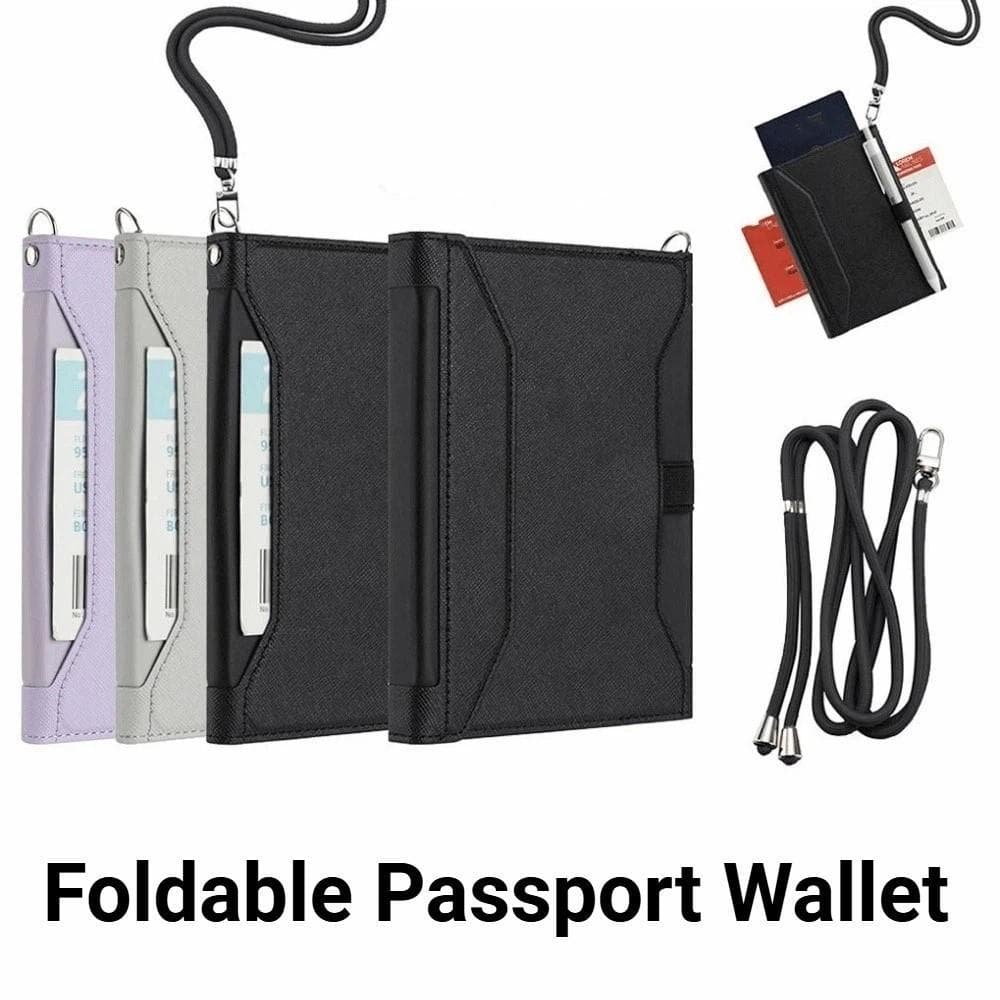 Porta-Passaporte De Couro , Carteira Dobrável Leve De Grande Capacidade Para , Bolsa De Moedas Viagem