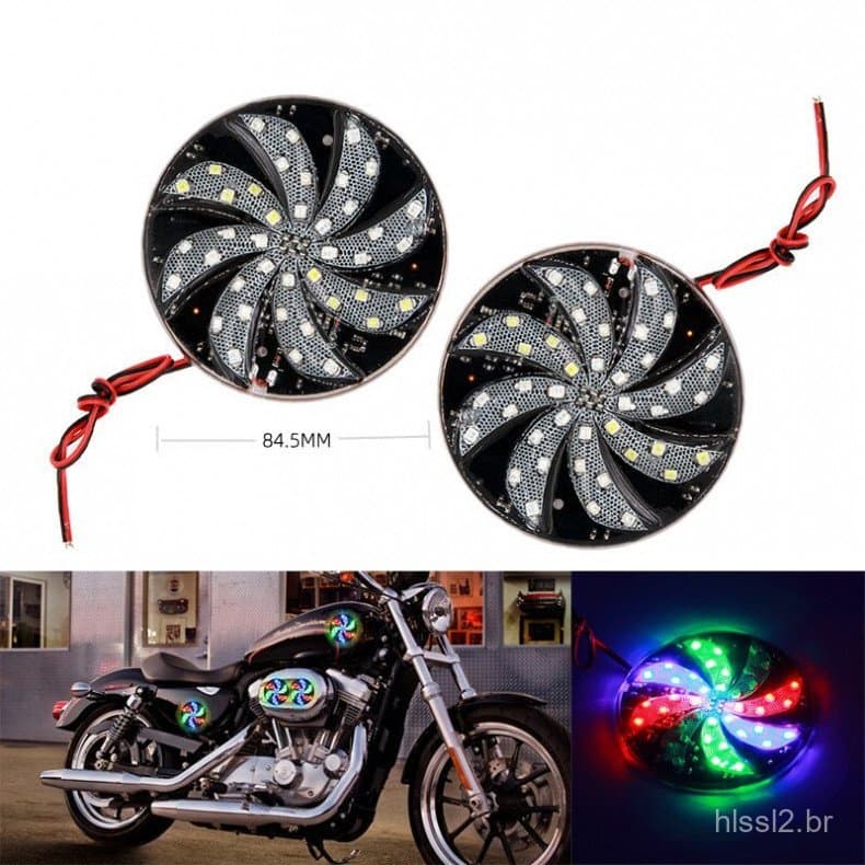 Luz Estroboscópica LED para Motocicleta RGB, Lâmpada de Atmosfera Redonda Piscante 40SMD, Luzes Ambientais, Acessórios d