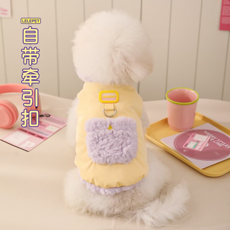 Roupas para cães inverno Teddy outono inverno Pomeranian tração quente algodão acolchoado roupas para animais de estimaç