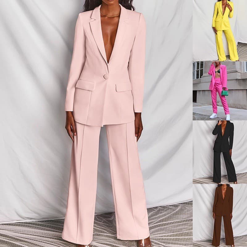 Conjunto de Terno Casual Feminino Europeu e Americano Primavera/Verão 2026, Blazer Profissional