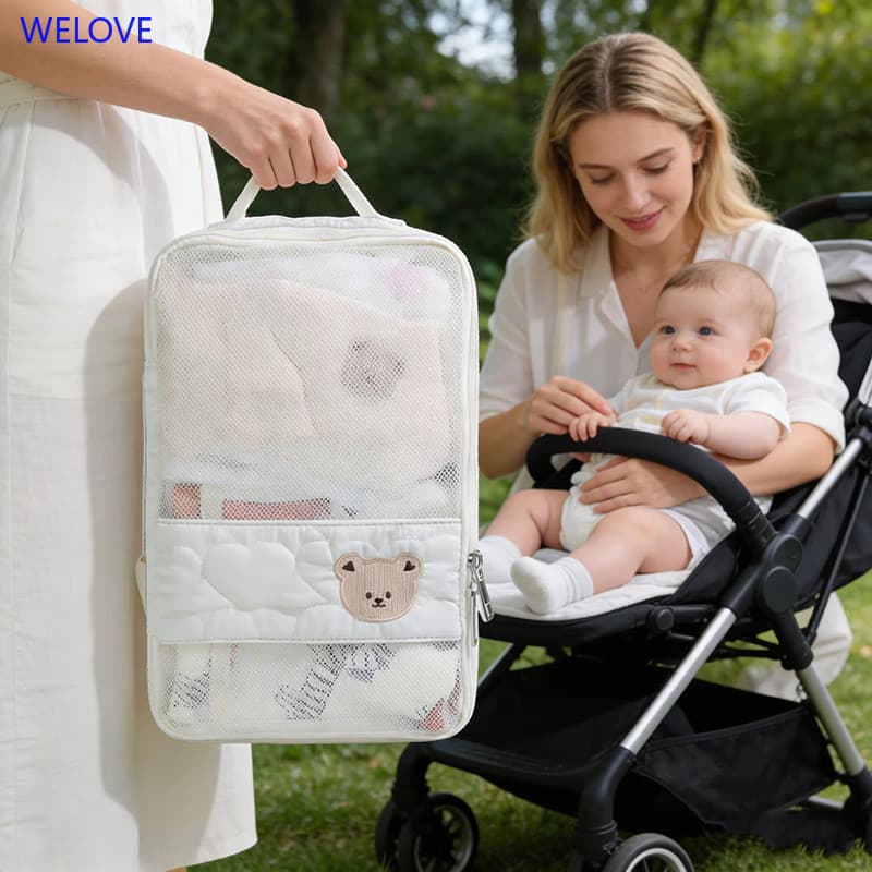 < WL > Organizador De Bolsa De Fraldas De Bebê , Armazenamento De Viagem Multifuncional , Design Bonito De Desenho Anima