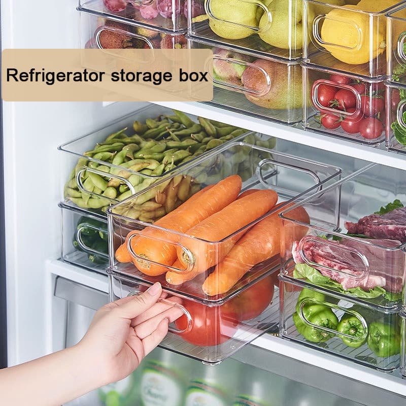S/L Organizadores De Alimentos Acrílicos Caixa De Armazenamento Transparente Organizador De Geladeira Frutas Cerveja