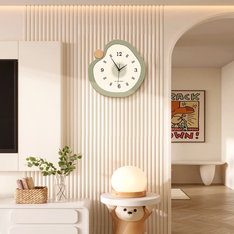 Estilo creme sala de estar relógio criativo novo estilo sala jantar mudo relógio parede moderno influenciador TV fundo r
