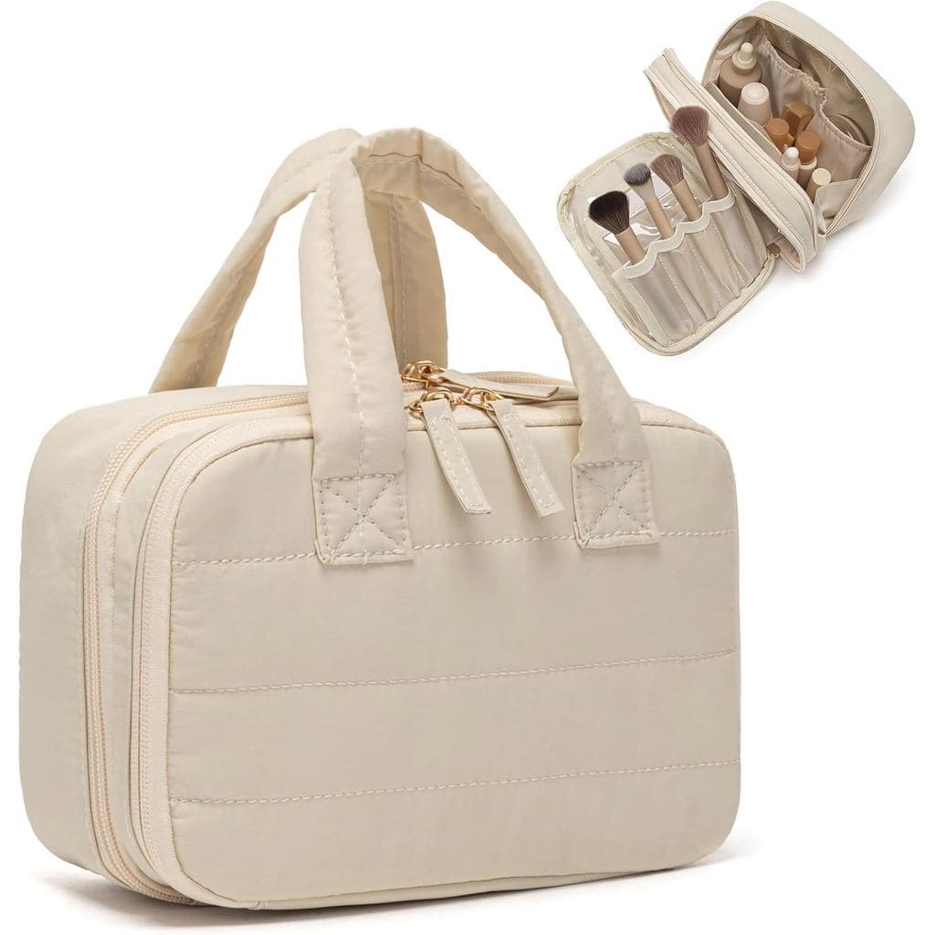 Bolsa de Maquiagem Pequena, Bolsa de Cosméticos para Viagem, Nécessaire para Mulheres, Bolsa de Maquiagem com Compartime