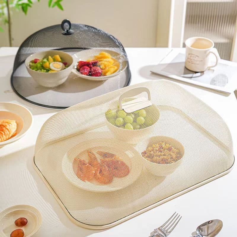 Arte em ferro com alça, capa para alimentos, mesa de jantar doméstica, à prova de moscas, Anti-poeira, capa para prato