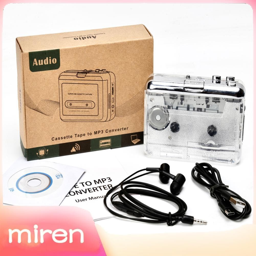 miren.br TON010 Cassete portátil para MP3 Player Mini conversor de fita USB com software de entrada AUX de 3,5 mm