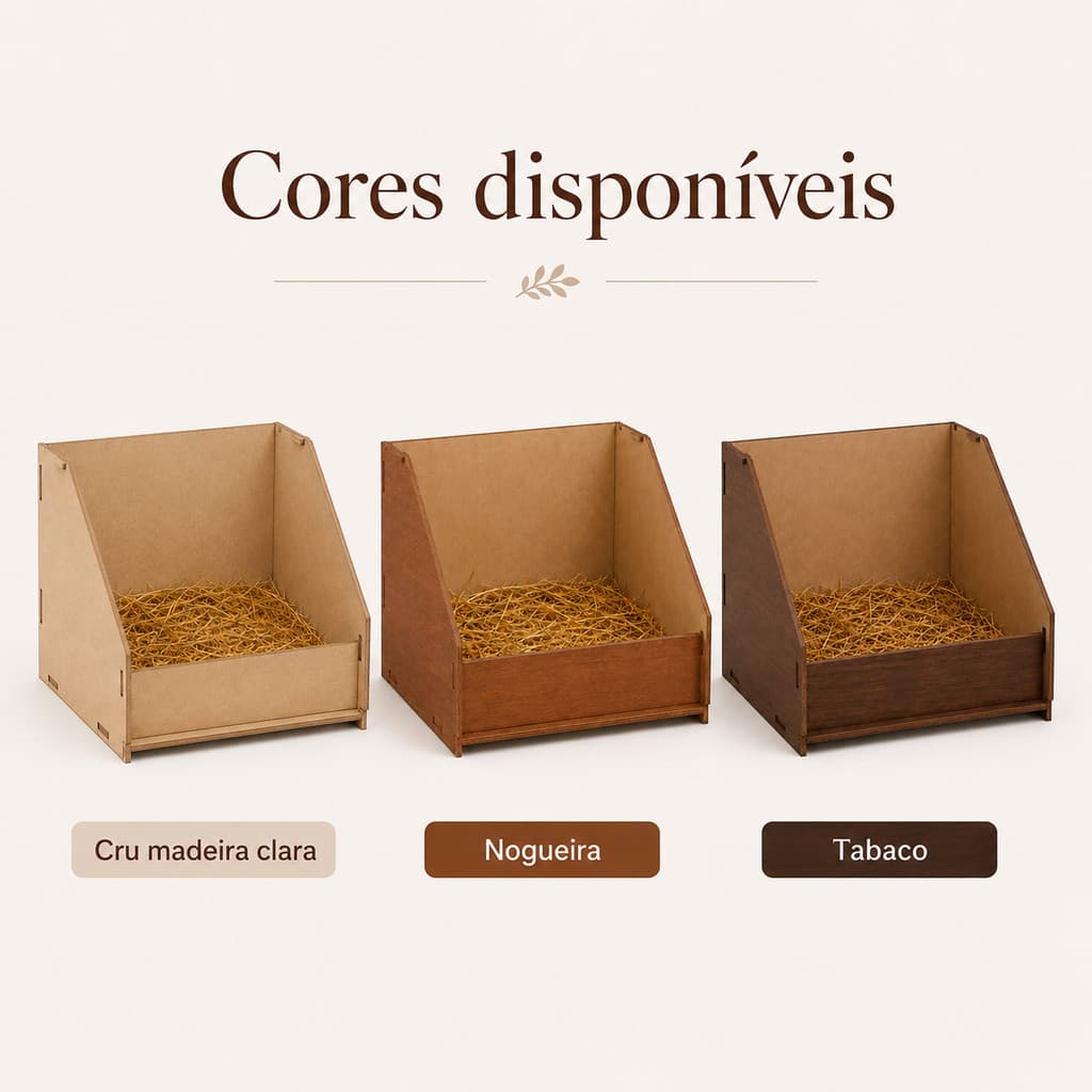 Kit 4 Ninhos Avulso Galinheiro MDF Cru Nogueira Tabaco Chácara Sítio