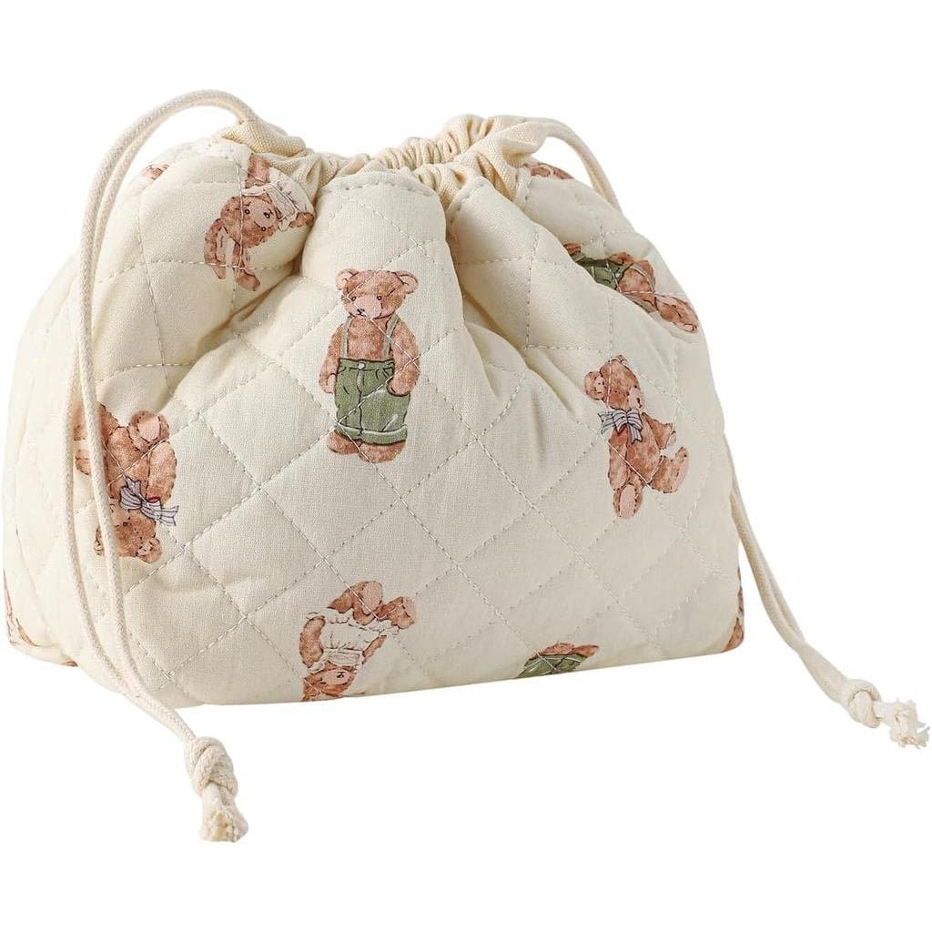 Bolsa de maquiagem acolchoada de algodão com forro de lona, bolsa de viagem fofa da Coquet Aesthetic, bolsa de presente