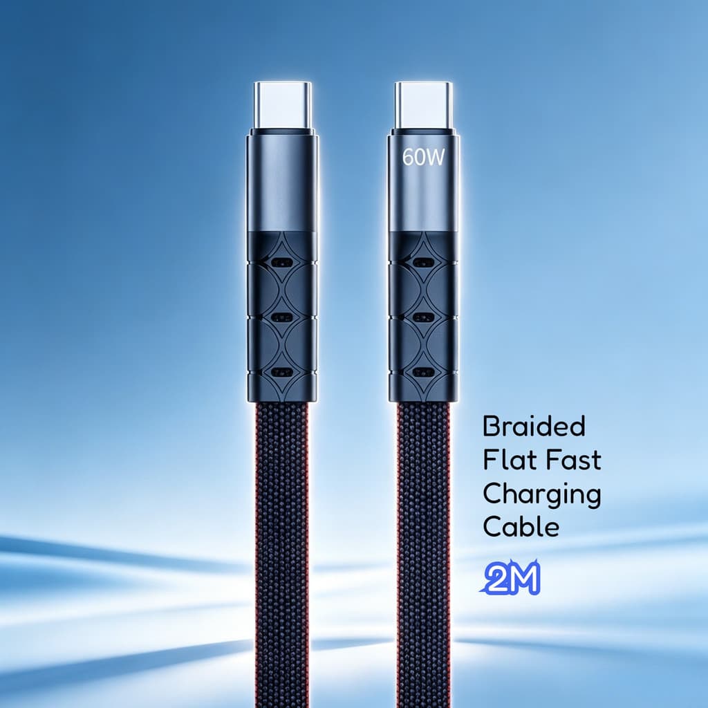 Cabo de carregamento rápido trançado Anti-quebra tipo C para tipo C/Tipo C para Lightning 2m Cabo de dados Universal par