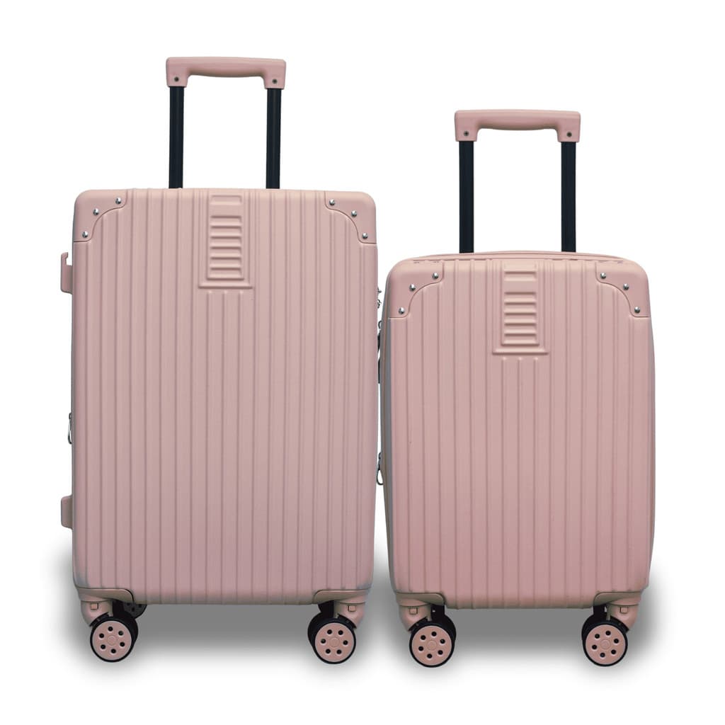 Kit Casal 2 Malas de Bordo ABS Rígido com Entrada USB para Viagem Bagagem de Mão Conjunto Completo