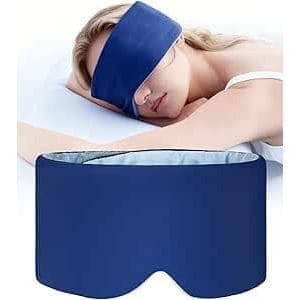Máscara de Dormir de Seda, Máscara para os Olhos para Mulheres e Homens, Máscara Grande para Dormir com Ajuste Facial, V