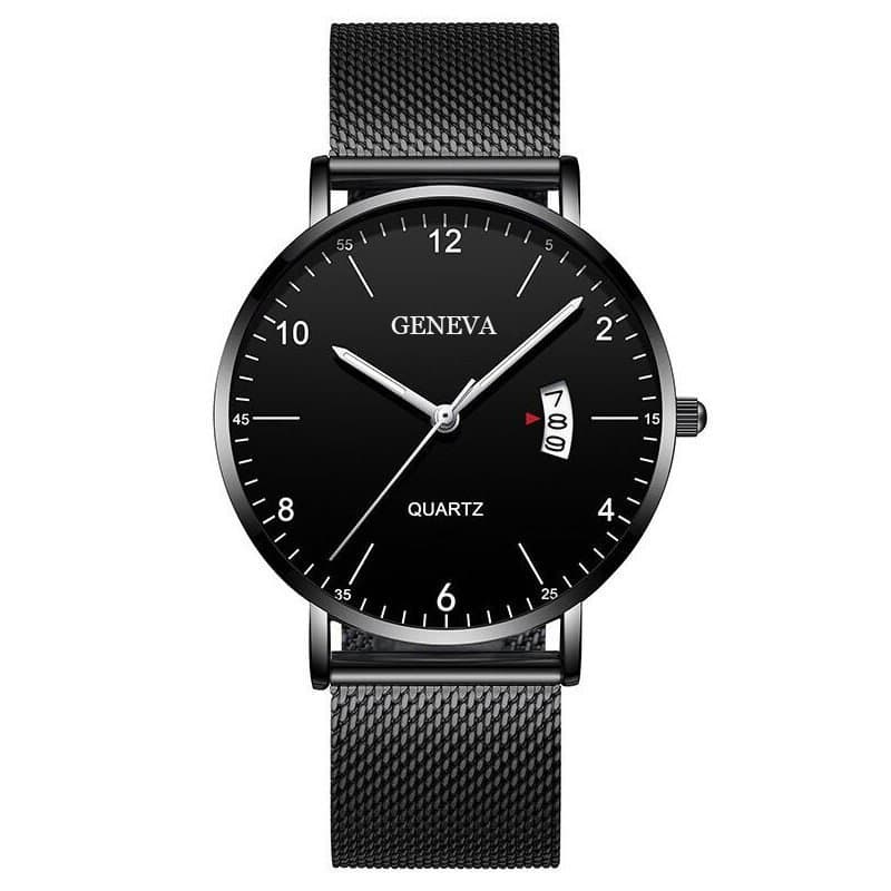 Relógio masculino novo e muito vendido, relógio de quartzo luminoso, pulseira de malha para estudantes, pulseira de cour