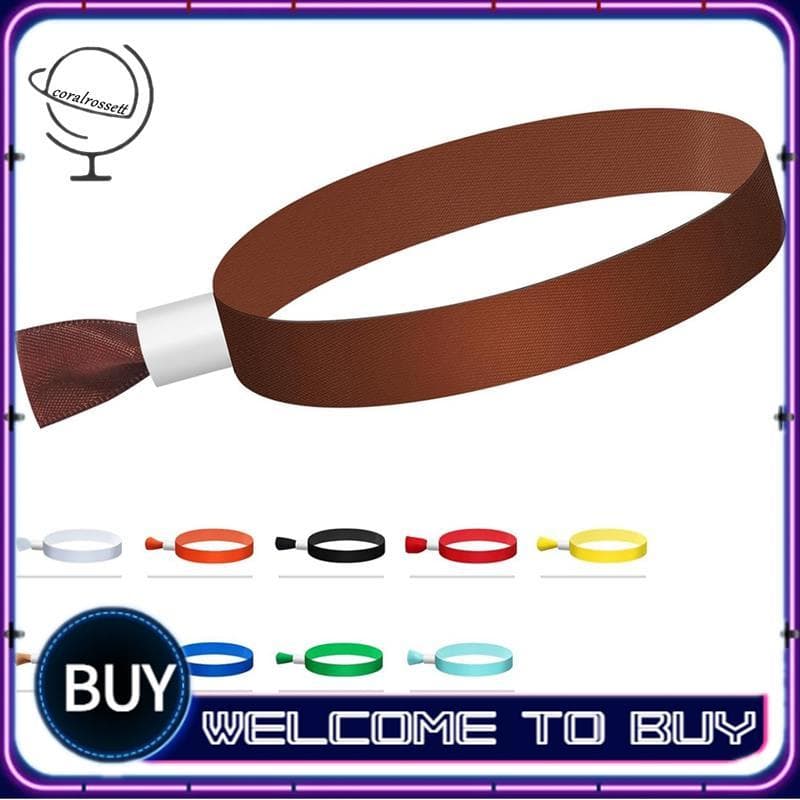 100 Pulseiras De Evento De Pano Dos Pces Faixas De Pulso Coloridas Para Eventos , Pulseira De Concerto (Marrom)