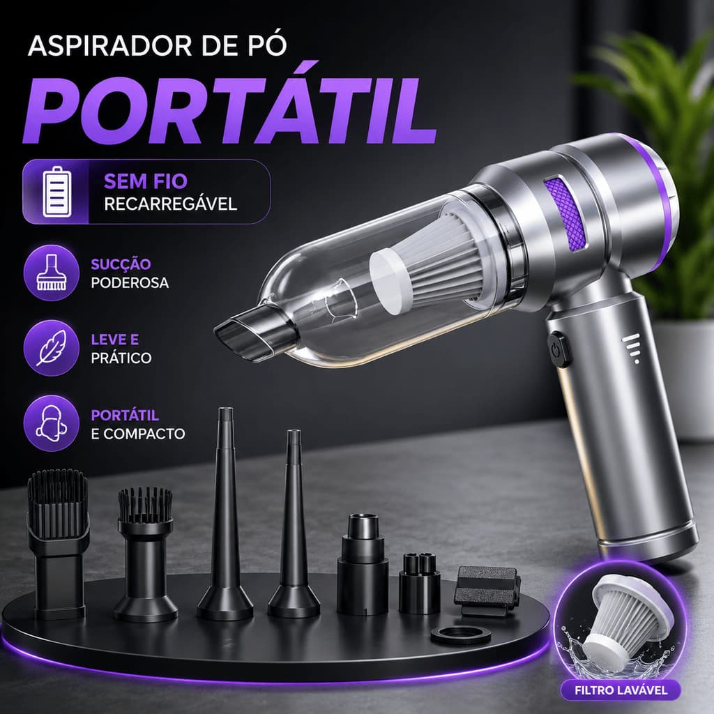 Aspirador De Pó Sem Fio Motor Brushless Para Carro E Casa Original Portátil De Alta Potência Recarregável Limpeza Turbo