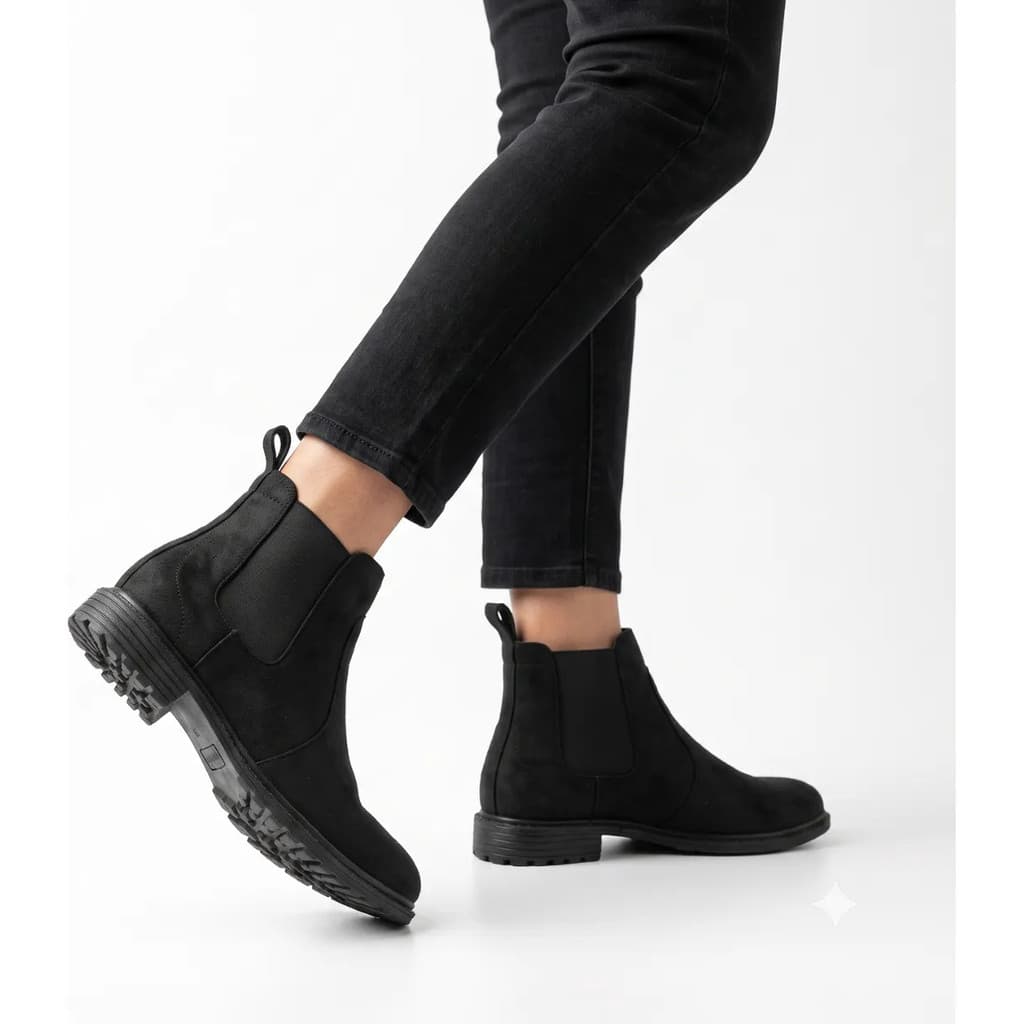 Bota Masculina Camurça Chelsea Solado De Borracha Cano Curto Elastico Casual Conforto Trabalho