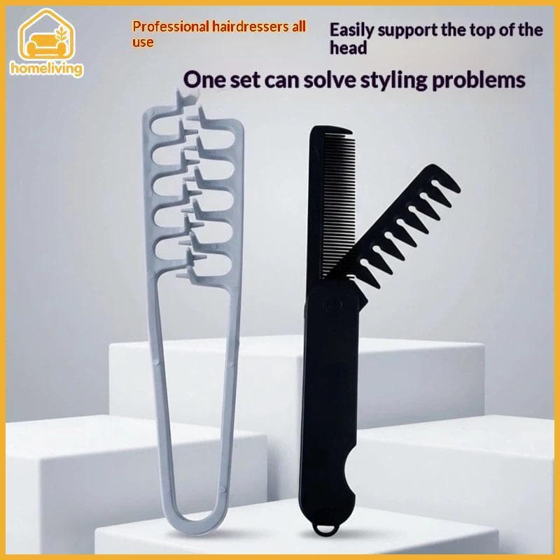 Conjunto De Pente De Textura De Dente Largo HomeLiving Design Dobrável Para Penteados Volumosos Desembaraçador Multifunc
