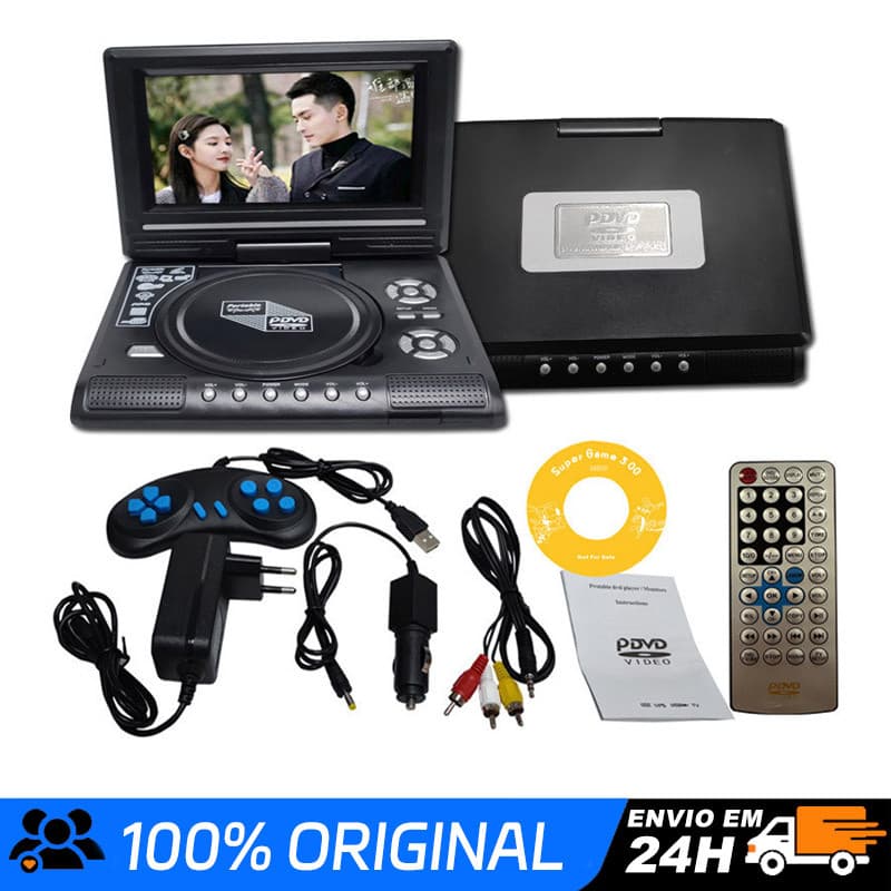 9.8 /7.8  inch Polegadas Leitor De DVD Portátil Para Carro Doméstico VCD CD De Jogos TV De Rádio USB Suporte FM Receptor