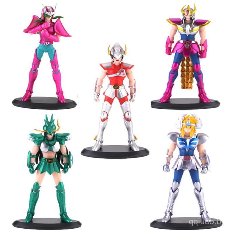 5Pcs/Set Anime Saint Seiya Os Cinco Sanits De Bronze Figuras Shiryu Hyoga Shun Ação Figurino Modelo Doll Toys Kids Gifts