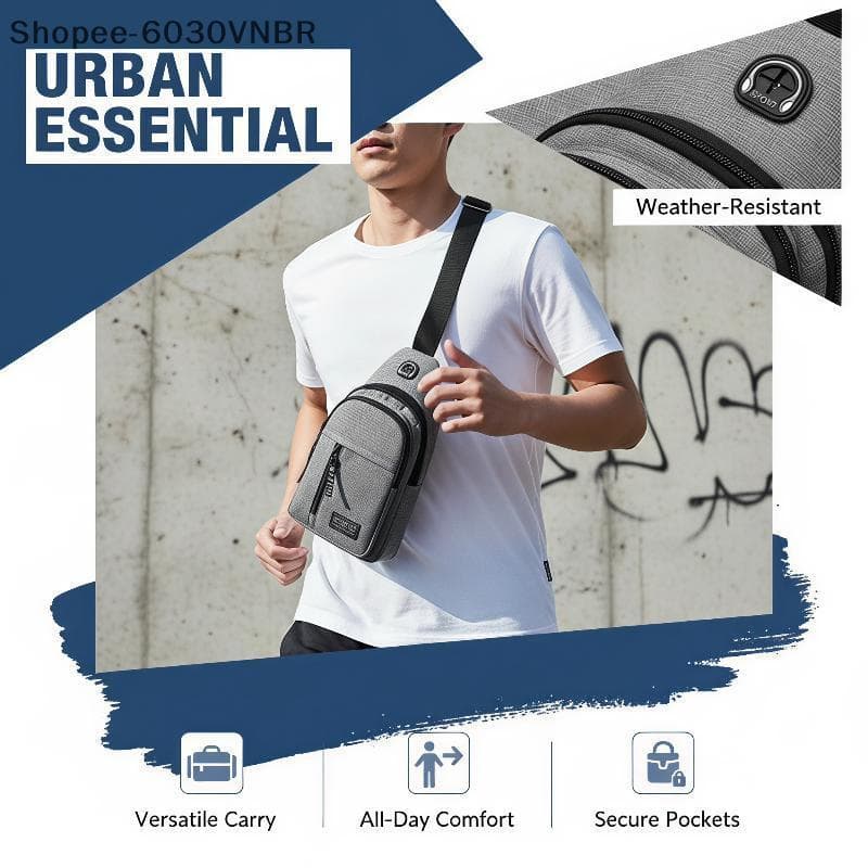 [QY] Bolsa Masculina Casual Crossbody Antiarranhões , Resistente À Água , Design Multipoet Para Alunos Da Escola , Traba