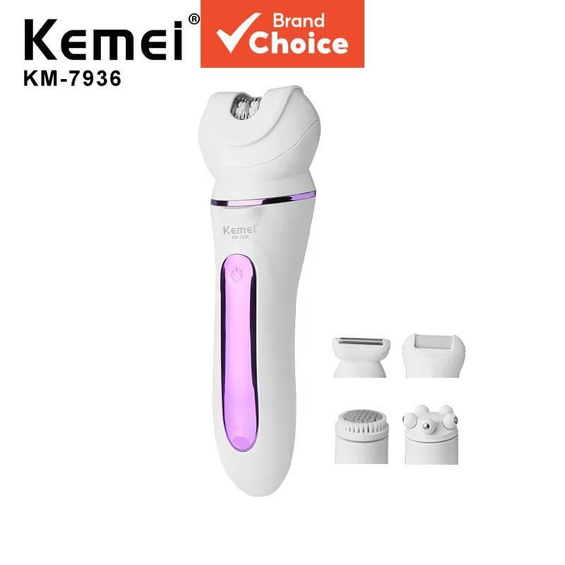 Kemei Km-7936 Depilador Removedor De Pêlos Recarregável USB Com Lâmina Substituível Barbeador Facial Feminino