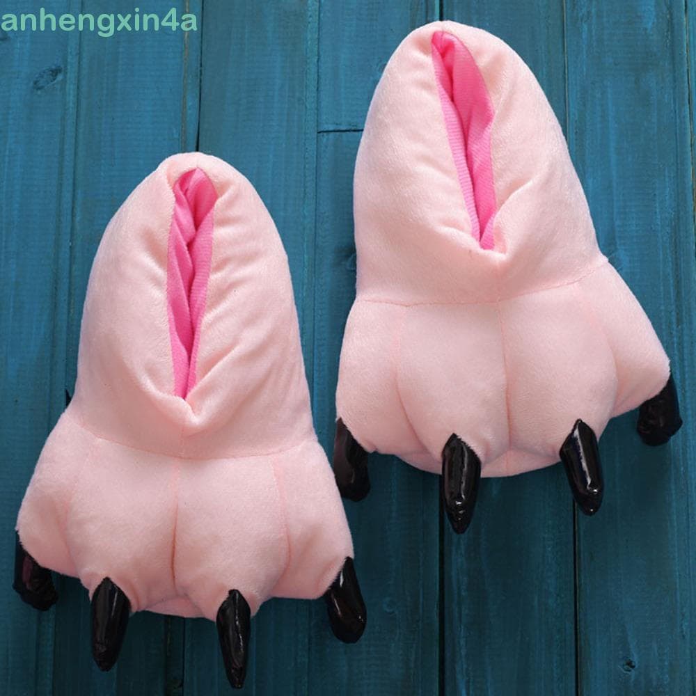 ANHENGXIN Sapatos de Garras de Animal, Pantufas Engraçadas de Pelúcia Grossa e Quente, Cosplay para Apresentações em Cas