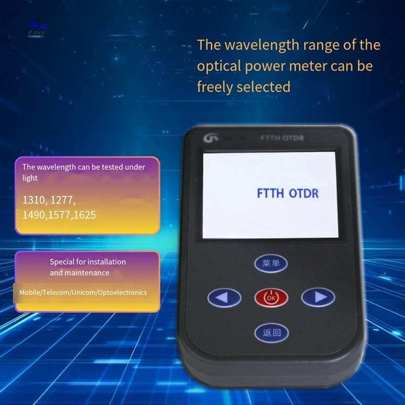 Português Mini FTTH Fibra Ativa OTDR 60KM Fonte De Luz Estável VFL Multifuncional Optique Tester 1550nm