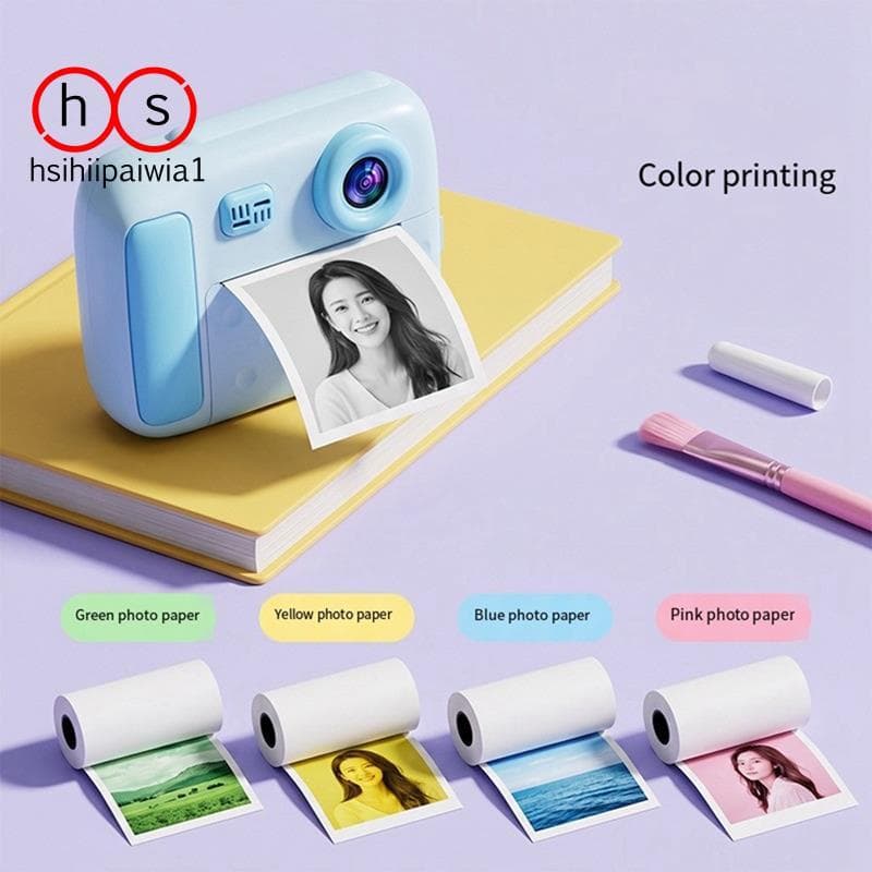 Crianças Para Câmera 48MP 1080P Tela Mini De Vídeo Digital Impressão Instantânea Brinquedo De Papel Térmico C . hsihiipa
