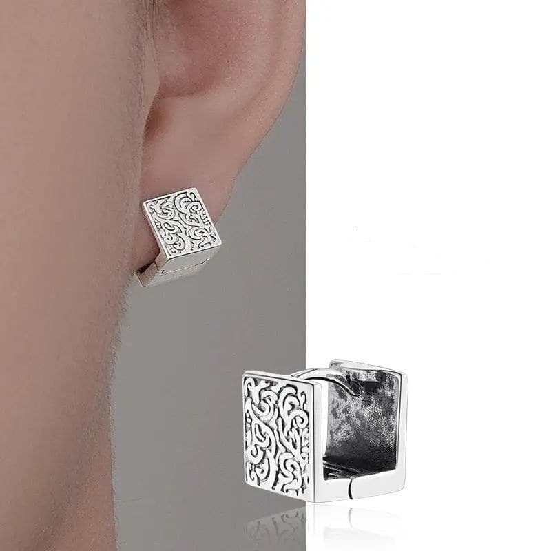 T Tangcao Flor Quadrada Moda Brincos Masculinos Design de Nicho Exclusivo Tendência de Personalidade de Alta Qualidade
